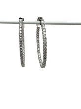 2 ctw Diamond hoop earrings